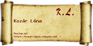 Kozár Léna névjegykártya