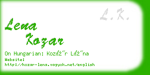 lena kozar business card